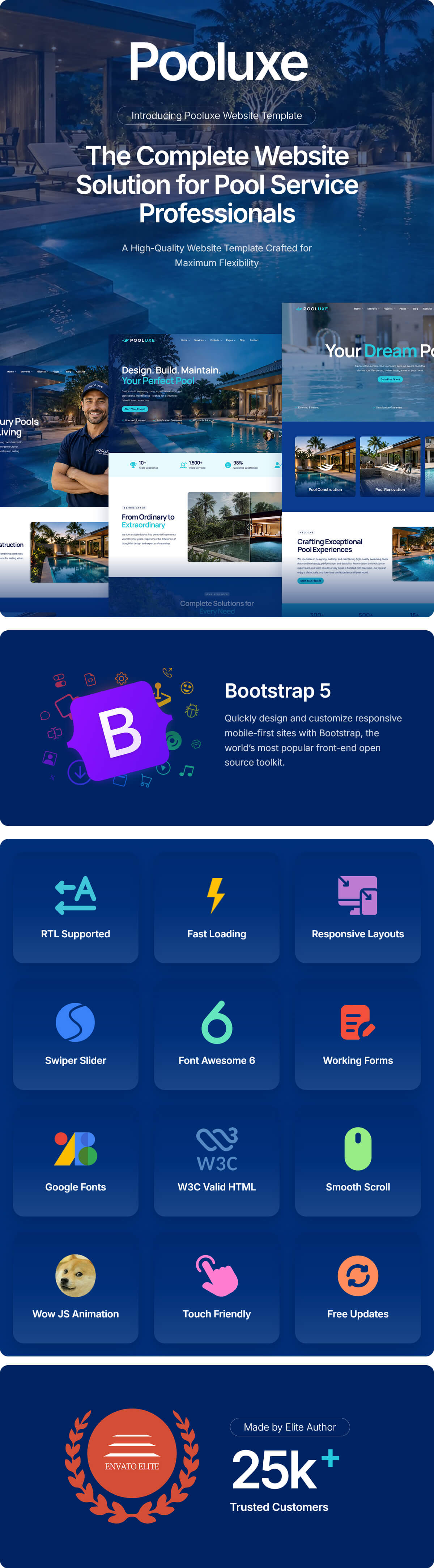 Pooluxe - Pool Services HTML Website Template
