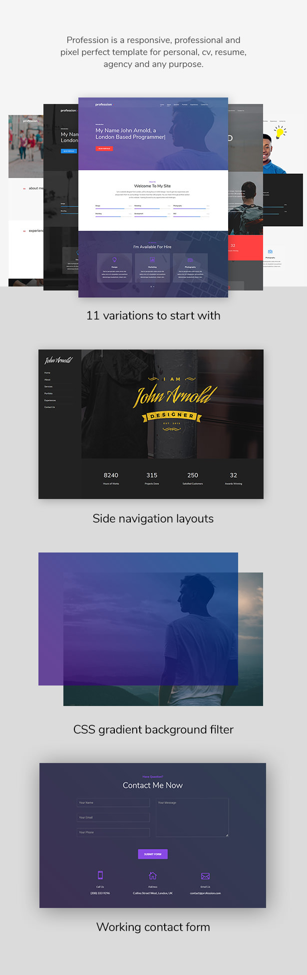 Profession - Personal Portfolio Website Template