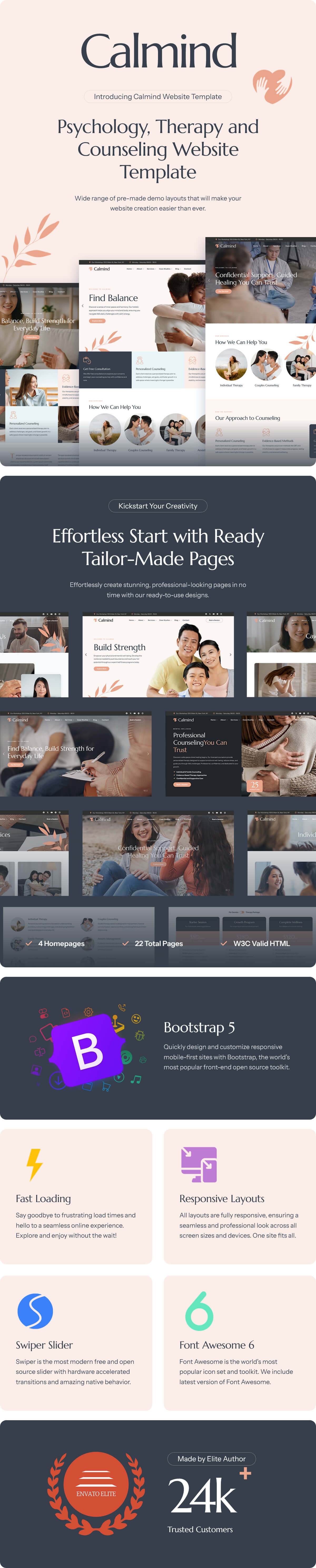 Calmind - Psychology, Therapy and Counseling HTML Template