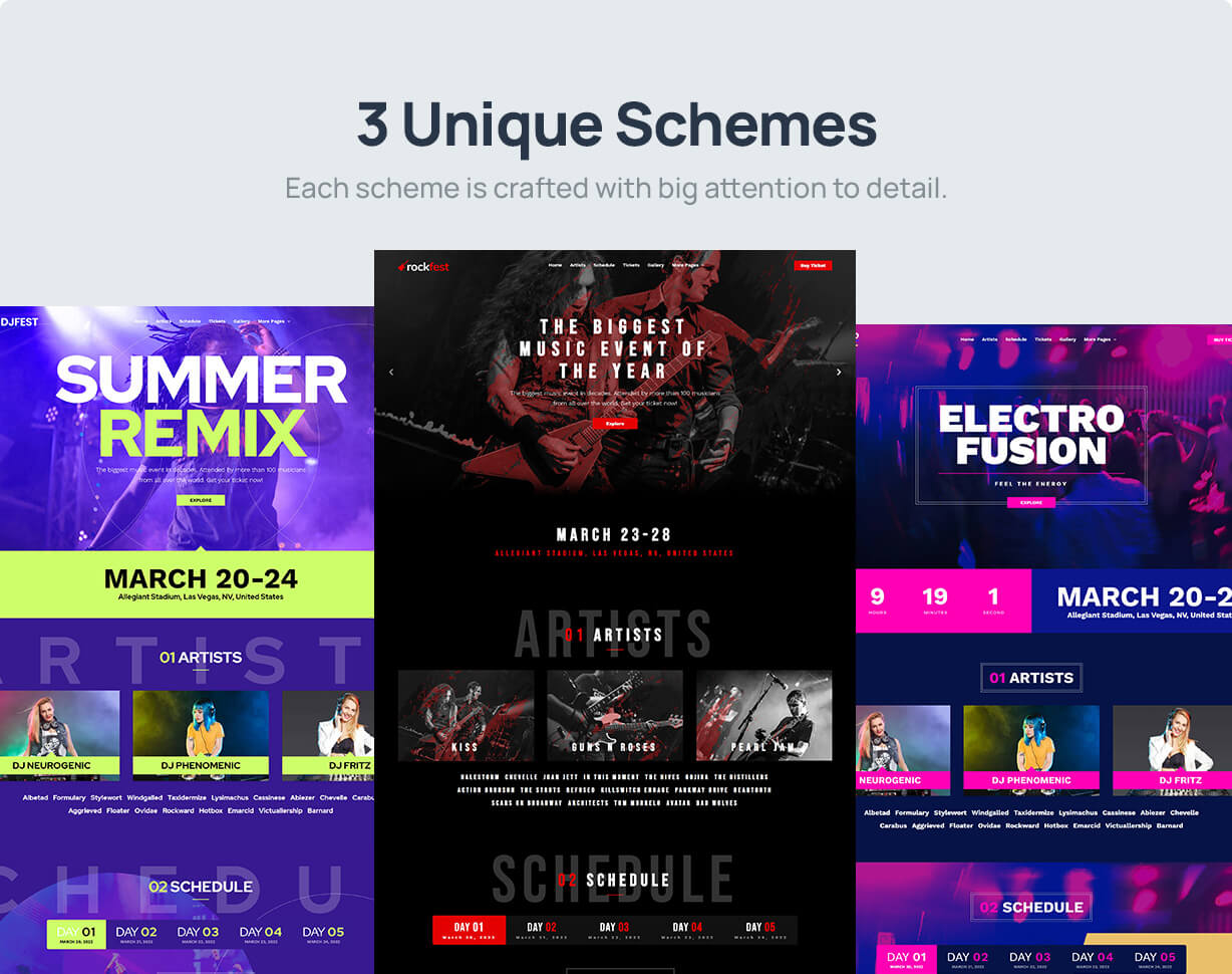 Rockfest - Band Music Festival Event, DJ Concert and Night Club Website Template
